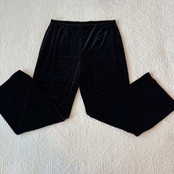 Chico's Travelers Velvet Pull On Pants Holiday Party Black Chico's 2 12/14 - Picture 4 of 6